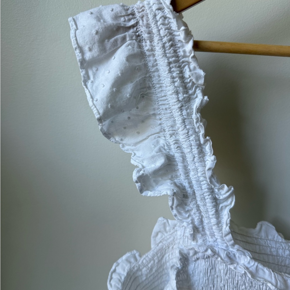 HILL HOUSE Ellie Nap Dress Tiered Swiss Dot Ruffle Cottagecore‎ Coquette White L - Picture 5 of 7
